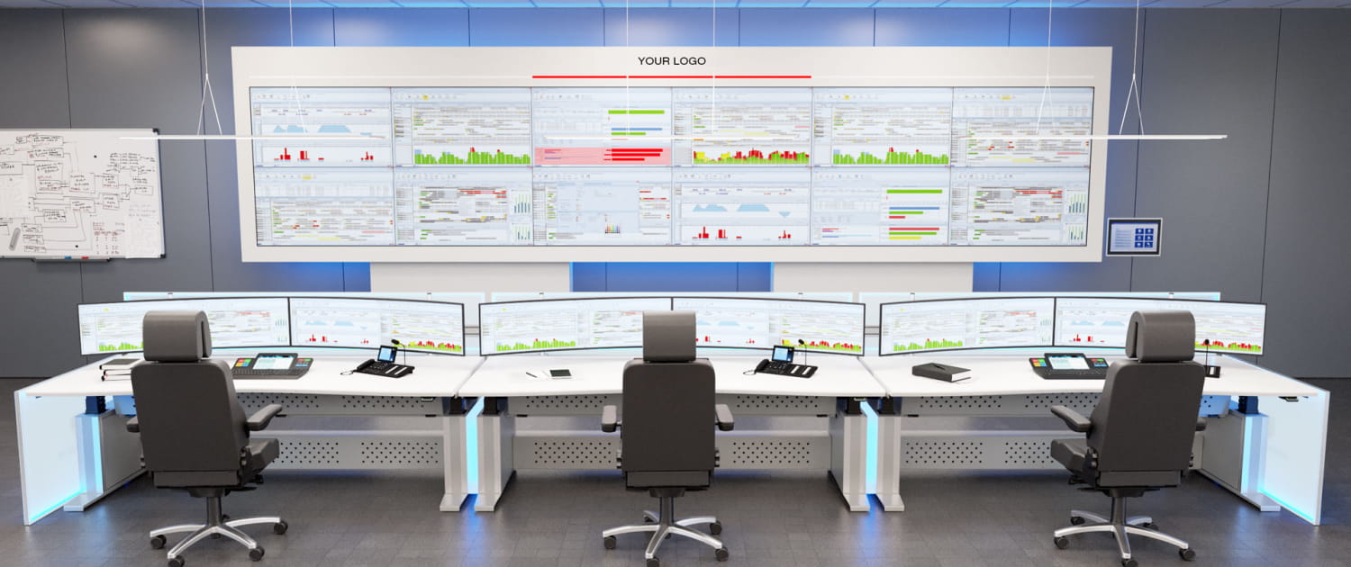 Leitstellentisch ControlDesk ONE - Tischsystem für Produktionsleitstände vom Hersteller Xecuris