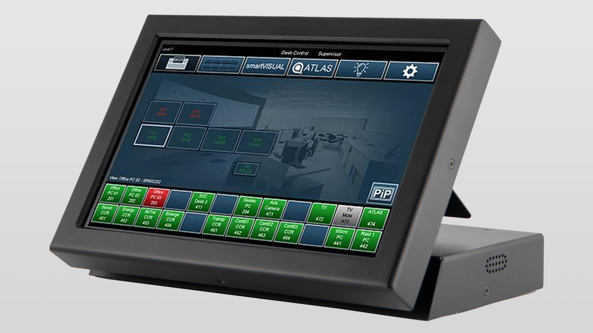 Leitstandtechnik: Touchscreen KVM-Benutzerinterface