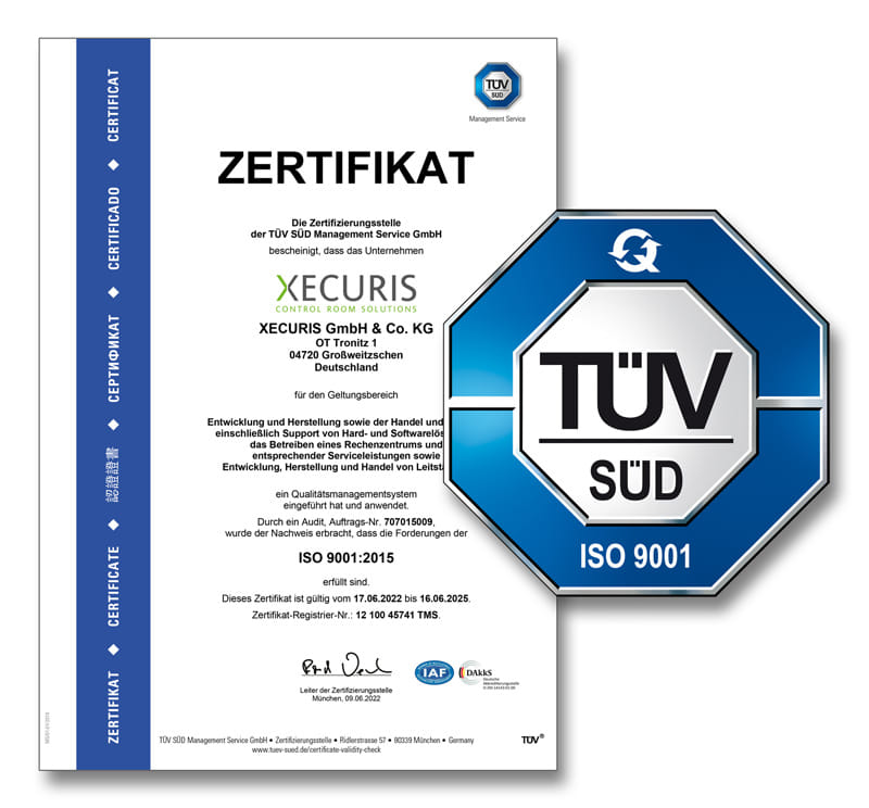 XECURIS Zertifikat ISO 9001
